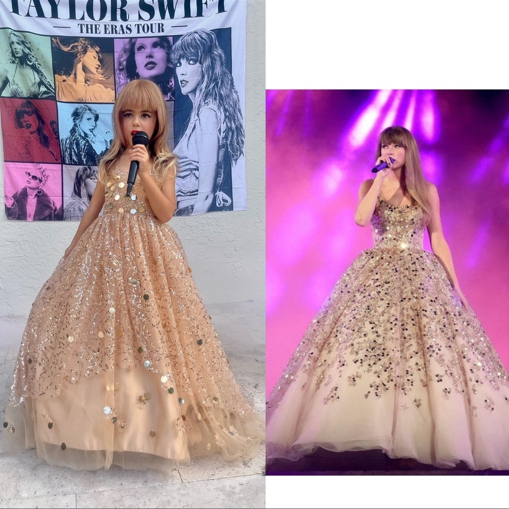Taylor Swift Gold Enchanted Gown costume 💖 eras tour